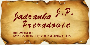 Jadranko Preradović vizit kartica